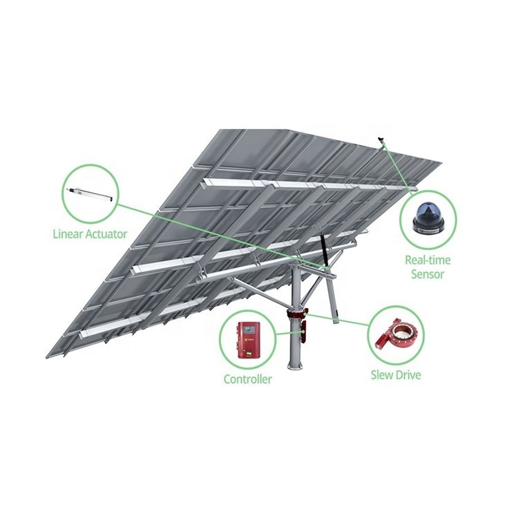 10kw Two Axis Solar Tracking System Hybrid Off Grid Dual Axis Sun Tracker
