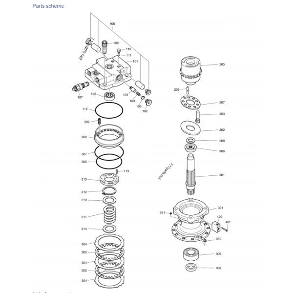 Excavateur d'origine neuve DX255LC DX255 K1007950A K9001840 K9001841 Moteur pivotant Doosan