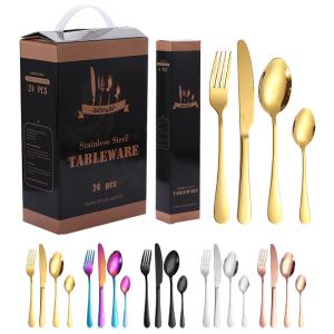 Miroir polie bords de couverts en acier inoxydable ensemble de couteau confortable OEM