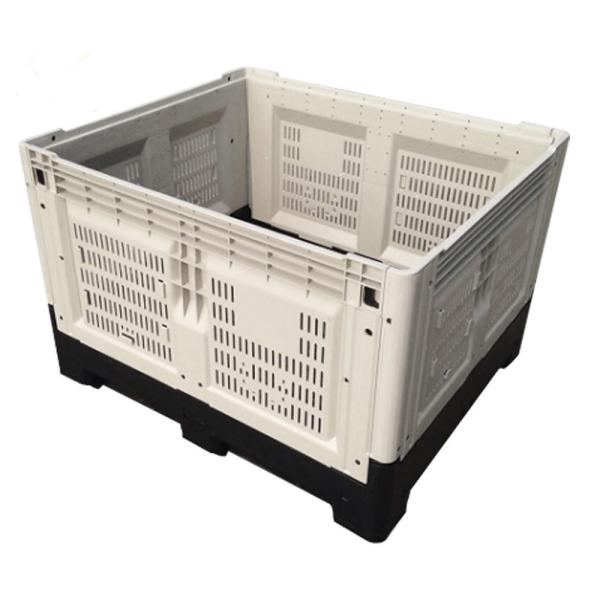 HUADING Plastic Pallet Box Collapsible Container Black Gray Yellow Static Load 4T