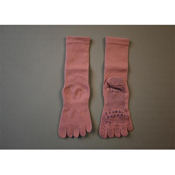 Носки пилатеса с пяти пальцами, черные и фиолетовые, для женской тренировки и йоги