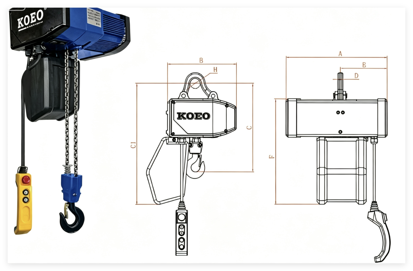 50 Hz Hook Chain Hoist 0.25 T - 6 T Flexible Hoist Longer Service Life