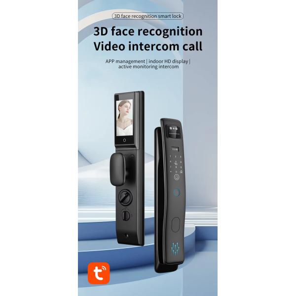 Electronic Door Lock With 3D Face ID Video Calling Fingerprint Card Key Code Tuya APP