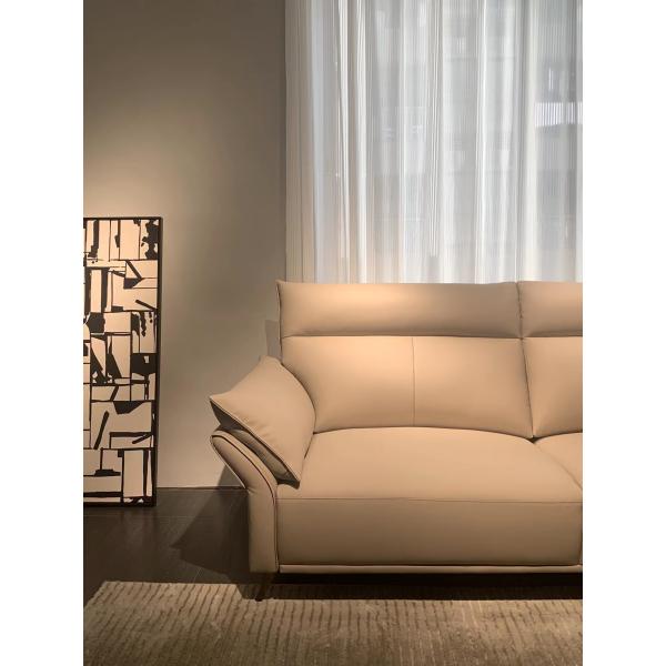 Bend Sponge Custom Sofa Bed Blue Leather 3.25m For Hotel Home