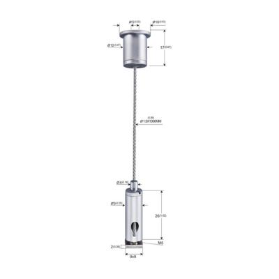 Satin Silver Suspension Cable Kit For Led Panel Lighting Systems YW86474