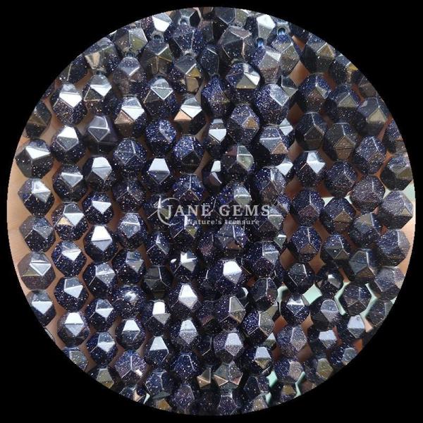 Perles à facettes de diamants multicolores et brins de grès bleu pour la fabrication de bijoux bricolage