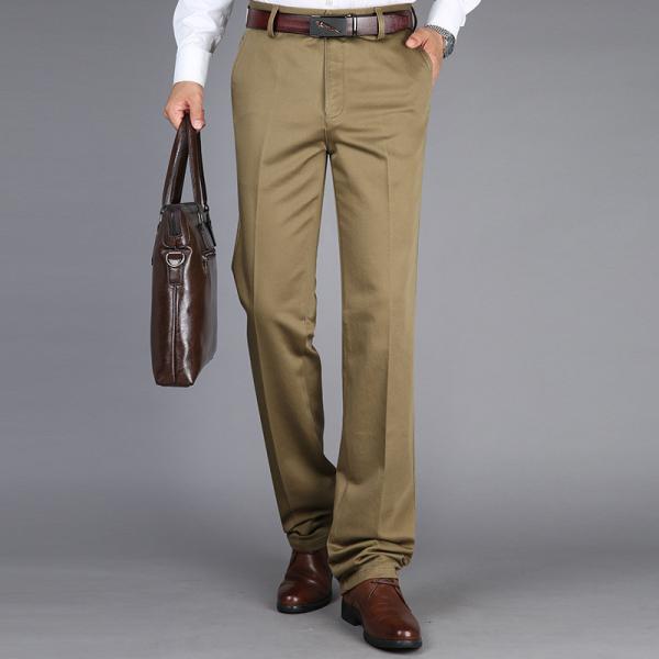 Classic Straight Style Custom Fit Formal Pants for Men Plus Size and Cotton Fabric