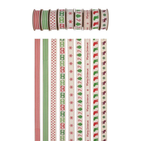 15 мм * 3y Рождественская подарочная лента Напечатанная белая хлопковая лента для подарков
