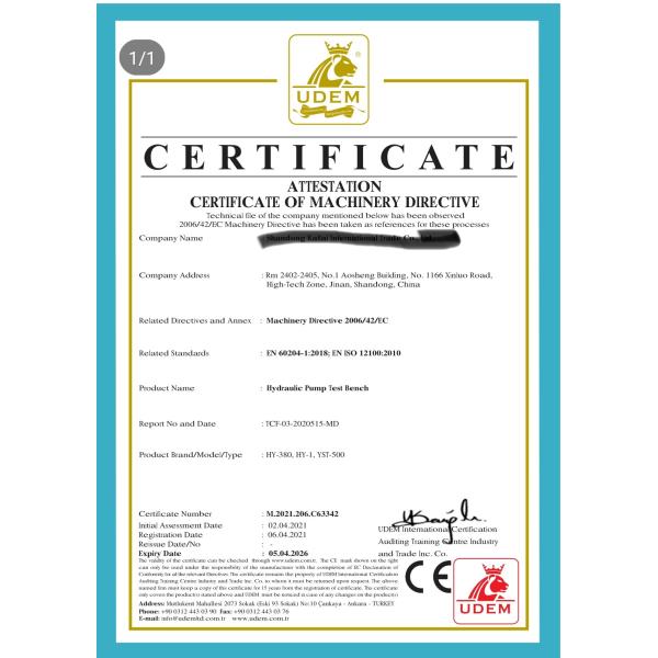 Shandong Yizhi Machinery and Equipment Co., Limited Сертификации