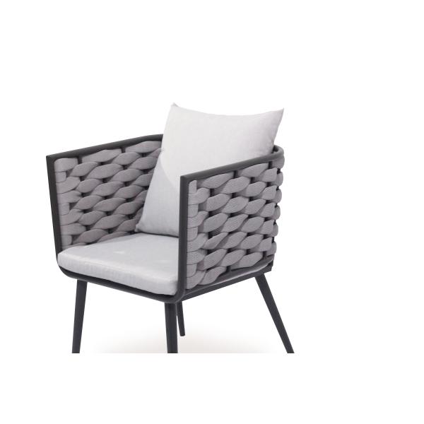 Outdoor Patio Rope Woven Furniture Aluminum Frame Hotel Dining Set with Powder Coated