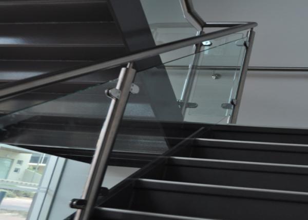 Customized Design Glass Stair Railing , Aesthetics Stainless Steel Glass Railing