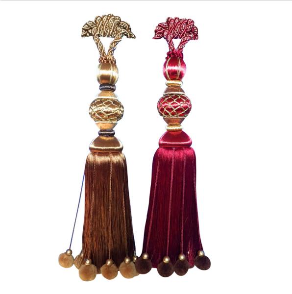 Hot sale new design polyester cord tassel tieback for curtain accessory decorative