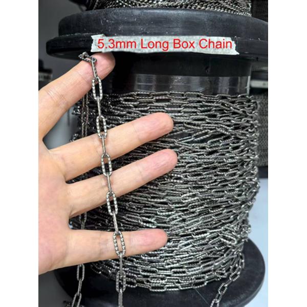 Stocked and Hot Sale 5.3mm Long Box Chain Titanium Accessories Gentlemen Chain