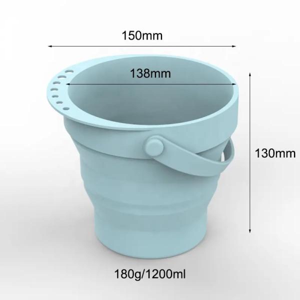 Leakproof Silicone Paintbrush Bucket , Harmless Silicone Pen Wash Folding Bucket