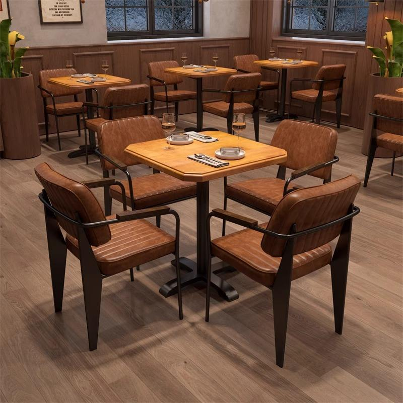 Modern Solid Wood Restaurant Furniture Set Customizable for Cafe and Commercial Dining