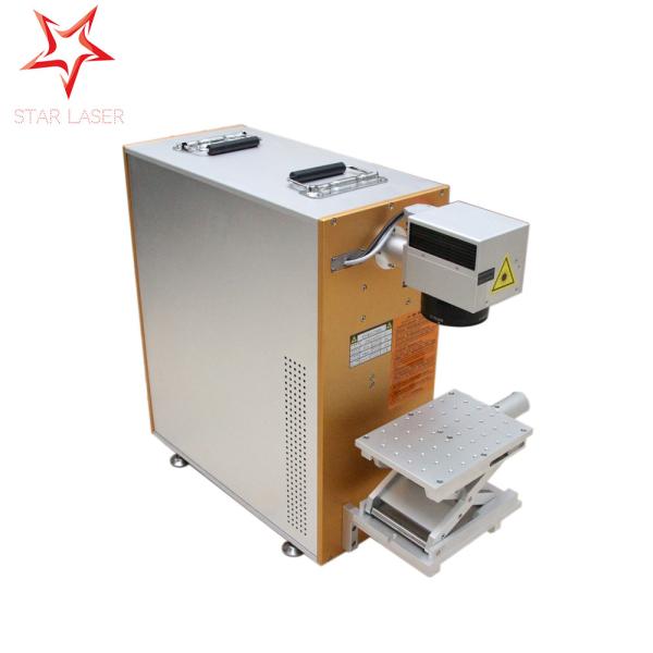 IPG Auto Electrical Portable Laser Etching Machine For Plastic Yellow Color