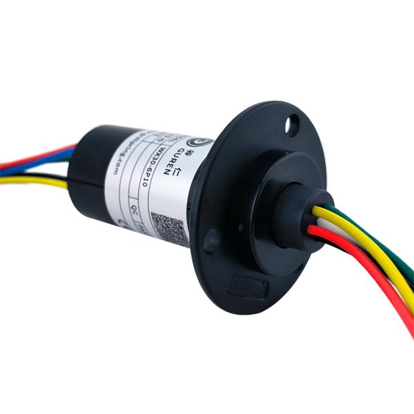6 Wire Slip Ring 10A Flanged Rotating Connector Rings CE Certified PBT Housing