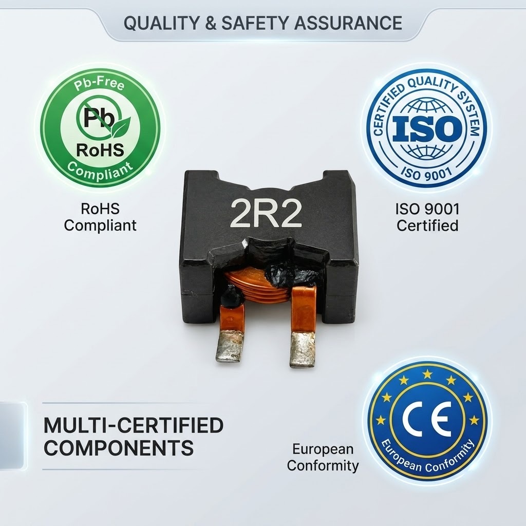 2R2 High Current SMD Power Inductor with Flat Wire Wound Iron Core for DC Power Supply