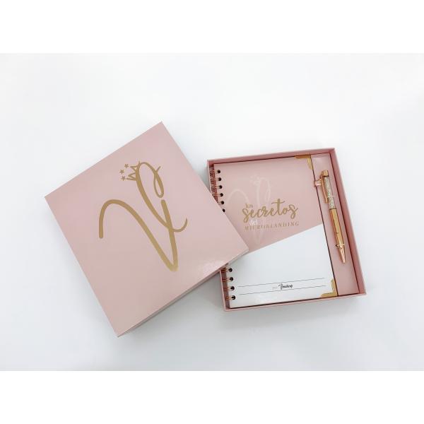 A5 Spiral Notebook Printing Gold Foiled Planner With Package Box