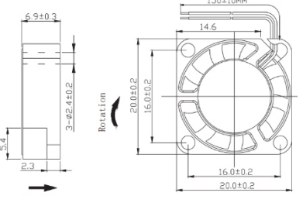 Waterproof 25x25x7mm Fan , Small 5V DC Cooling Fan ODM Welcome