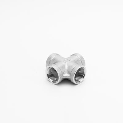 316L Pex Screw Fittings SCH40-SCH160 Stainless Steel Female Threaded Cross Fitting