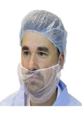 Light Weight Disposable Nylon Mesh Beard Cover White For Food Cleanroom