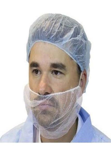 Light Weight Disposable Nylon Mesh Beard Cover White For Food Cleanroom