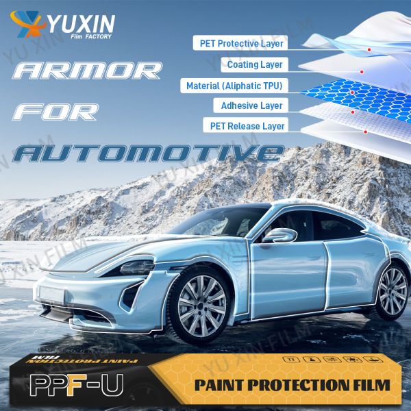 Glossy TPU Armor Paint Protection Film Premium Quality Repairable Car PPF
