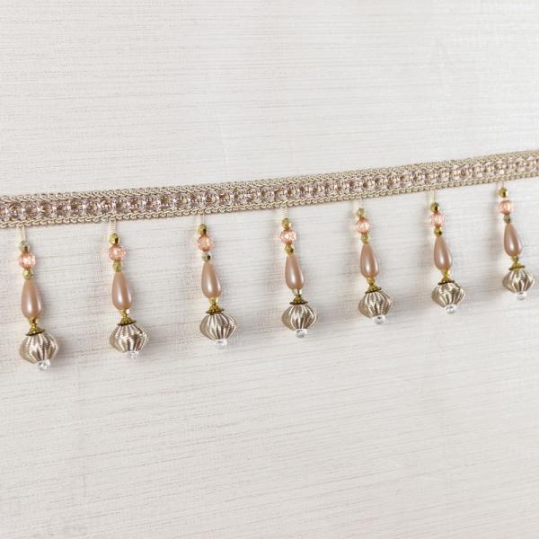 Handmade fashionable chain beads lace tassels fringes for curtain/sofa/pillow decoration