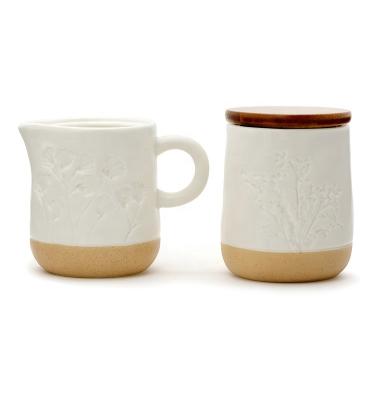 White Ceramic Creamer And Sugar Set Restaurant Brunchwith Creamer Dispenser Pitcher Sugar Bowl With Lid