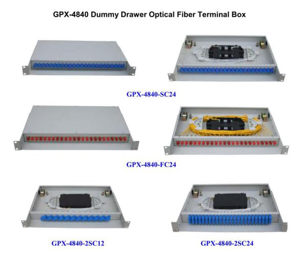 Dummy Drawer Fiber Optic Distribution Cabinet Cold Rolled Steel Sheet