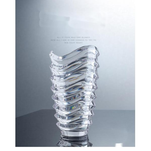 Factory Custom Well-design High Quality Rim Gold Decorative Clear Glass Wedding Vase