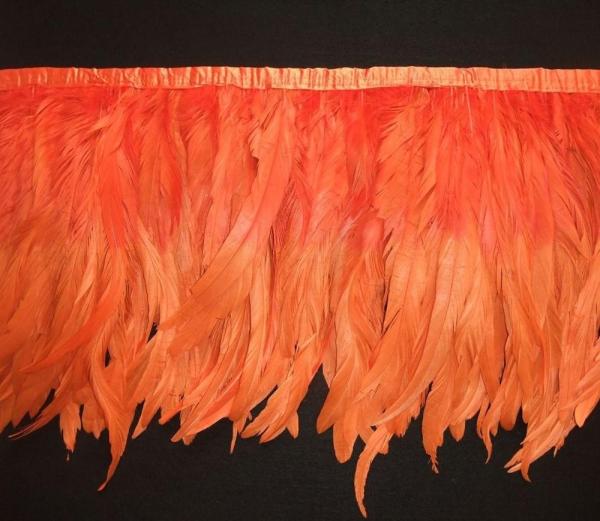 Fita de decoração de festa Satin duas cores Fringe de penas de frango 12-14 polegadas