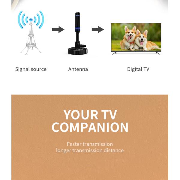 Максимальная входная мощность 50 Вт Сильная магнитная база Цифровой HDTV Усиленная антенна для внутреннего ТВ