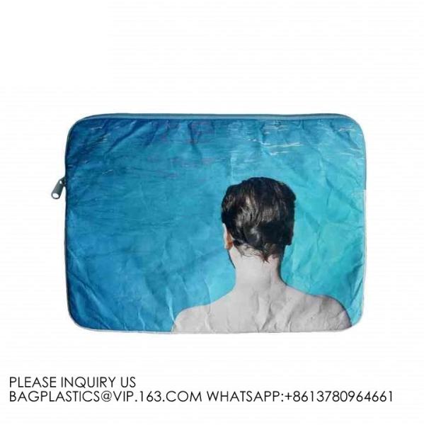 New Fashion Style Untearable Tyvek Zipper Cosmetic Bag New style quality black color tyvek zipper pouch packaging