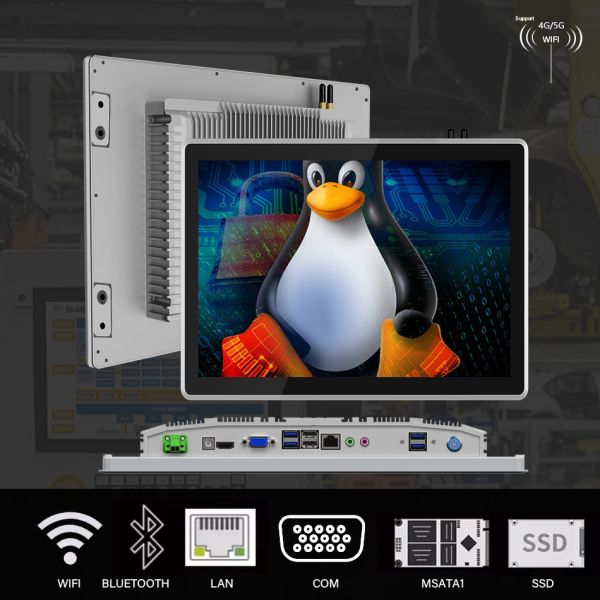 Huiyuan 15 Inch Waterproof Wall Mount Panel PC 1920x1080 Resolution 10-Point Capacitive Touch IP65 Rated Industrial Applications