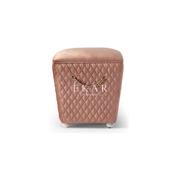 Bedroom Modern Elegant Design Dressing Makeup Leather and Velvet Stool