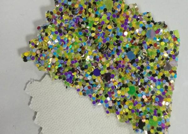 Mixed Color Glitter Cotton Fabric Pu Glitter Leather Fabric For Lady Shoes