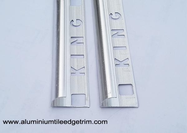 King Type Rounded Aluminium Tile Edge Trim Anodized Shiny Silver 2.5m Length