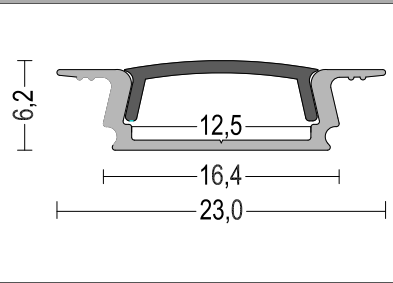 ПК PMMA H11.2mm утопил алюминиевый опал Sandblasting профиля СИД