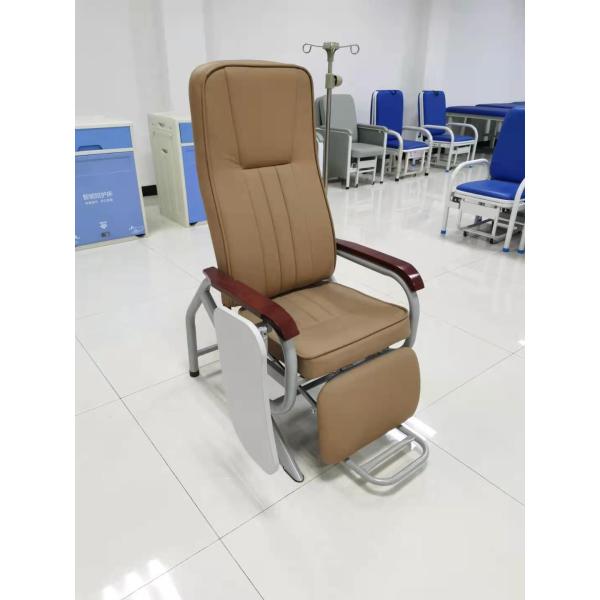 Двиньте под углом свободно регулируемый коричневый материал PU стула вливания больницы