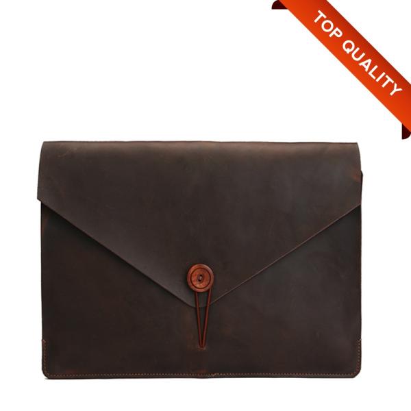 Документы рукава ноутбука стиля конверта Брауна размера A4 неподдельные кроют кожей рукав конверта ноутбука