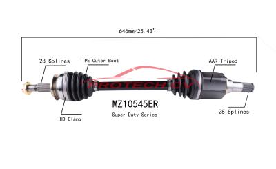 Mazda 2.0L Inner Cv Joint Assembly Front Right Axle Shaft Heavy Duty Clamp TPEE Boot