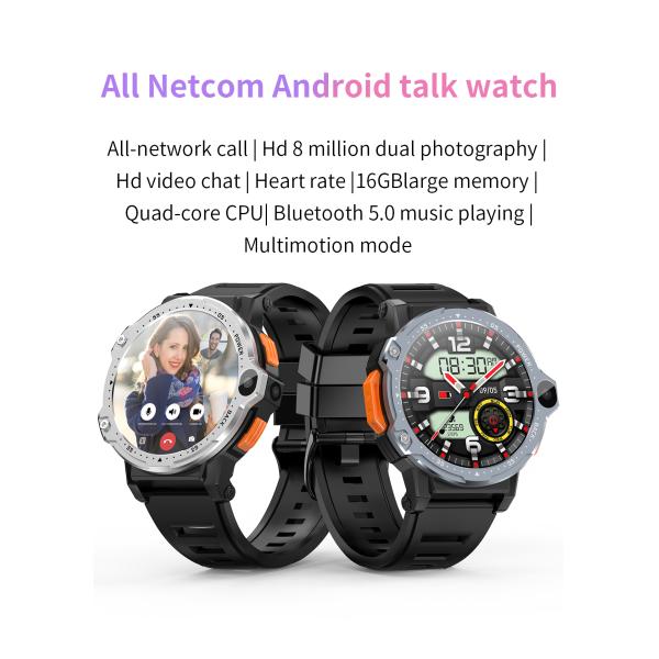 High Strength 4G Smart Watch Touch Screen 1.4GHz Quad Core CPU Touch Screen Fitness Watch