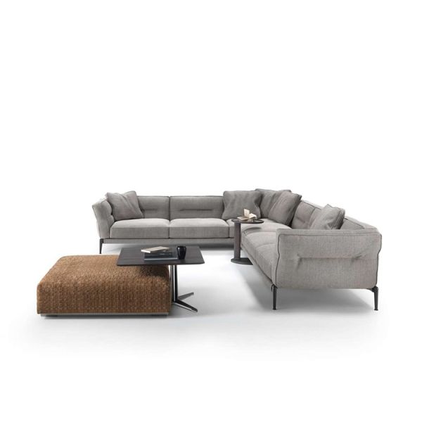 Italian Style Living Room Furniture Sofa Modern Fabric Corner Sofa