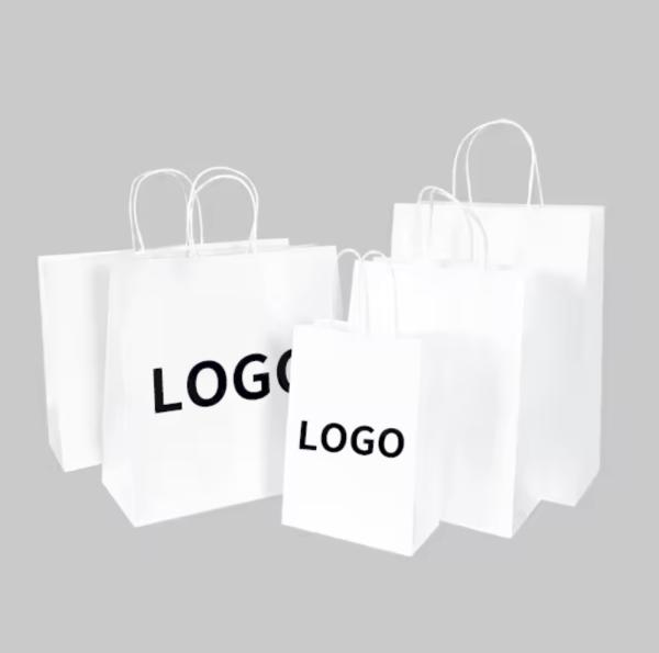 Kraft paper bag with twisted handle shopping bag custom printing household product bag