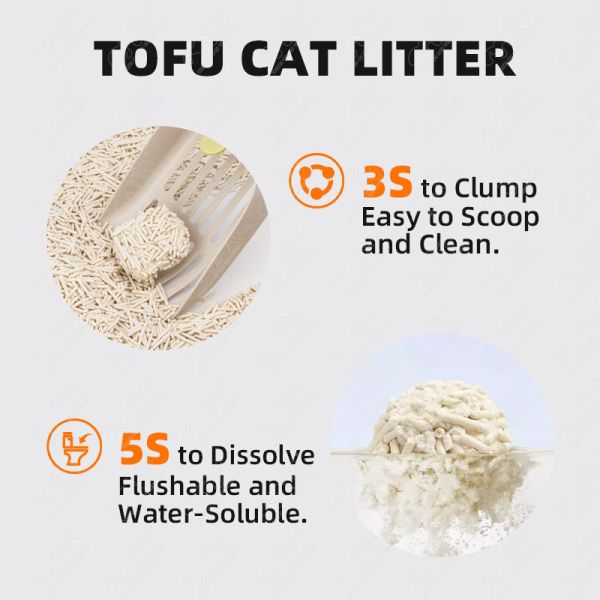 Pet Products Factory Natural Clumps in 3 Seconds Plant-Based Tofu Cat Litter Sand