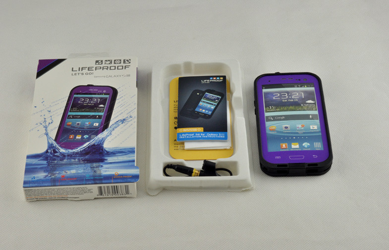 PC Purple Waterproof Cell Phone Case IP 68 Lifeproof For Samsung Galaxy S3