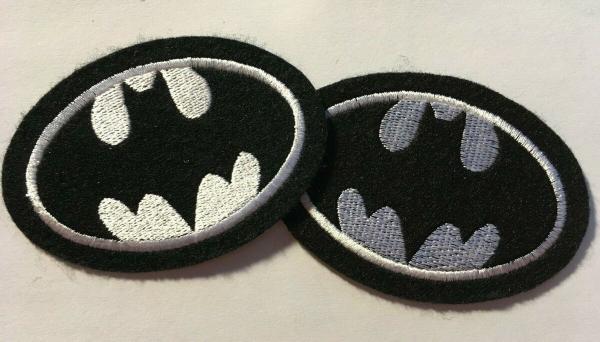 Embroidery Iron On Applique Patch 4 BATMAN LOGO Heat Cut Border