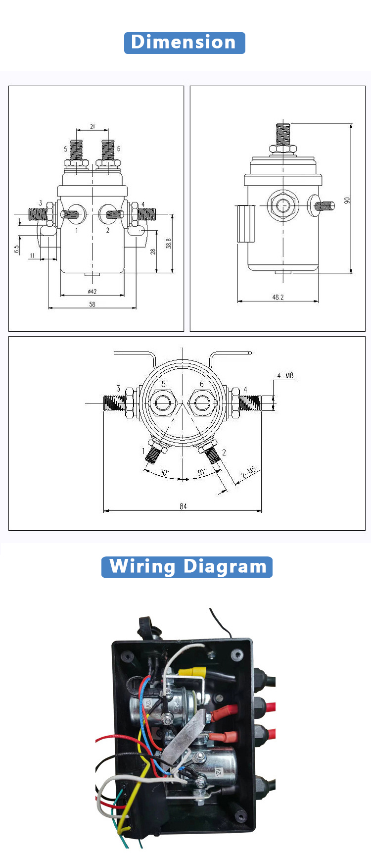 12000 LB Motor Electromagnetic Switch High Current Automotive Electric Winch Relay 12V 200A